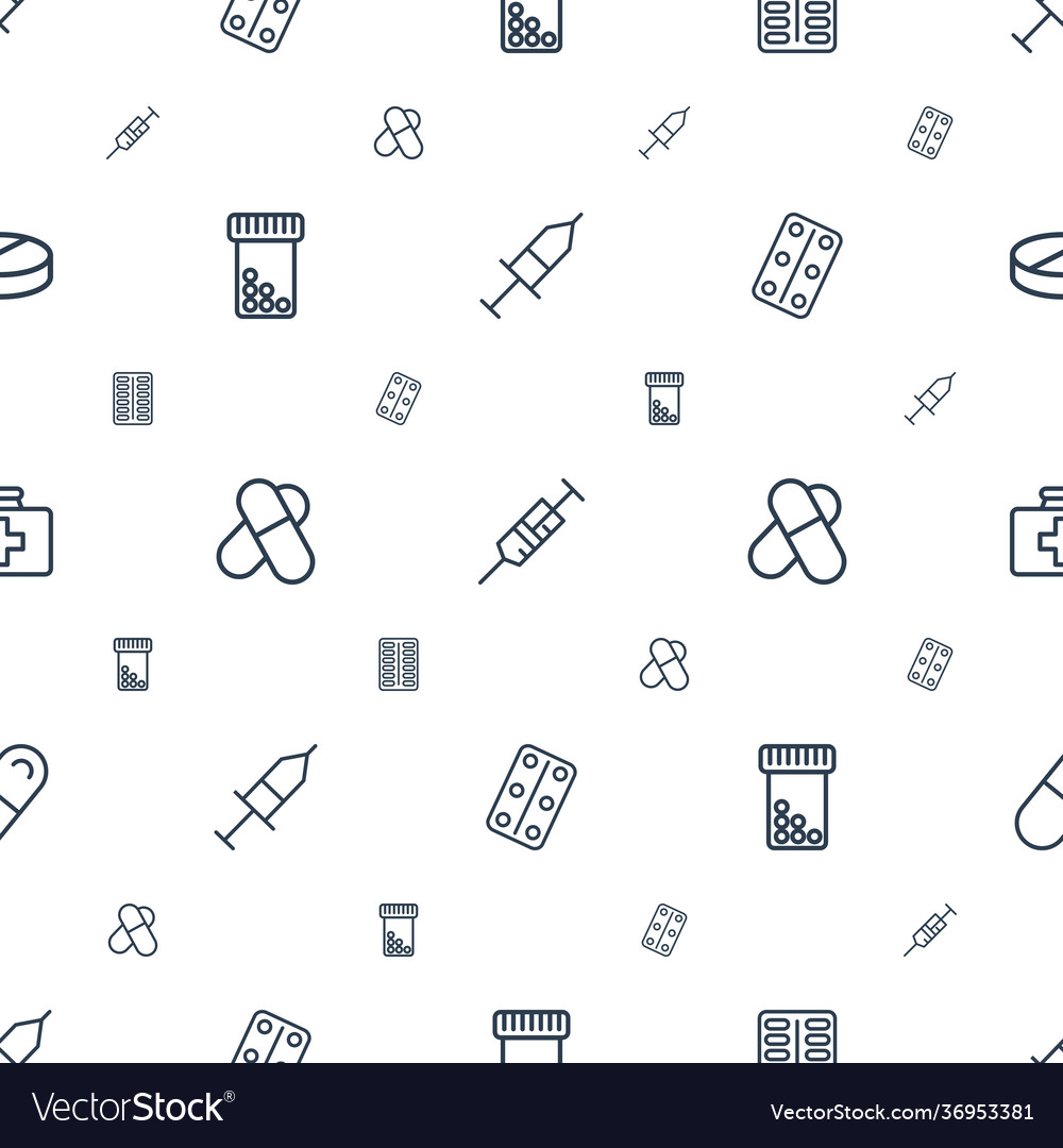 Medication icons pattern seamless white background