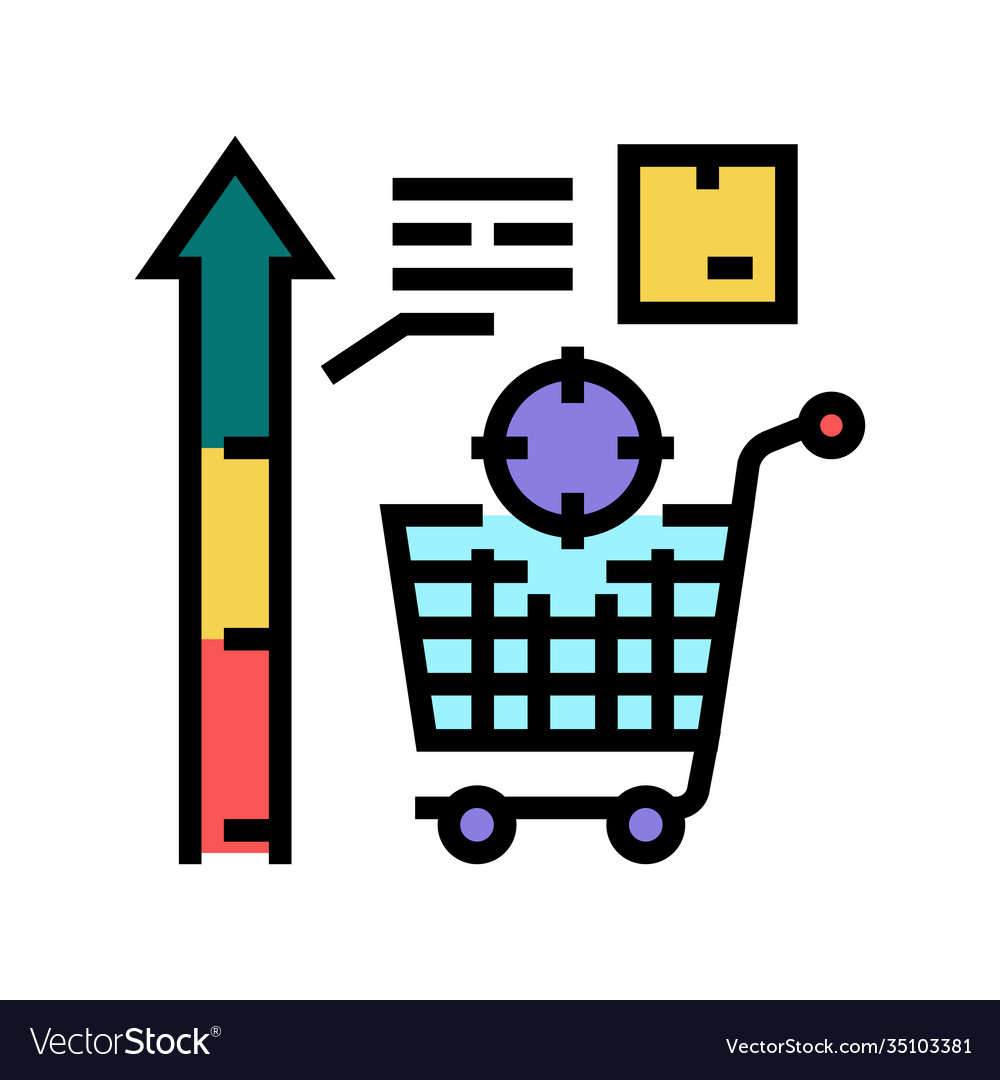 Sales data visualization color icon