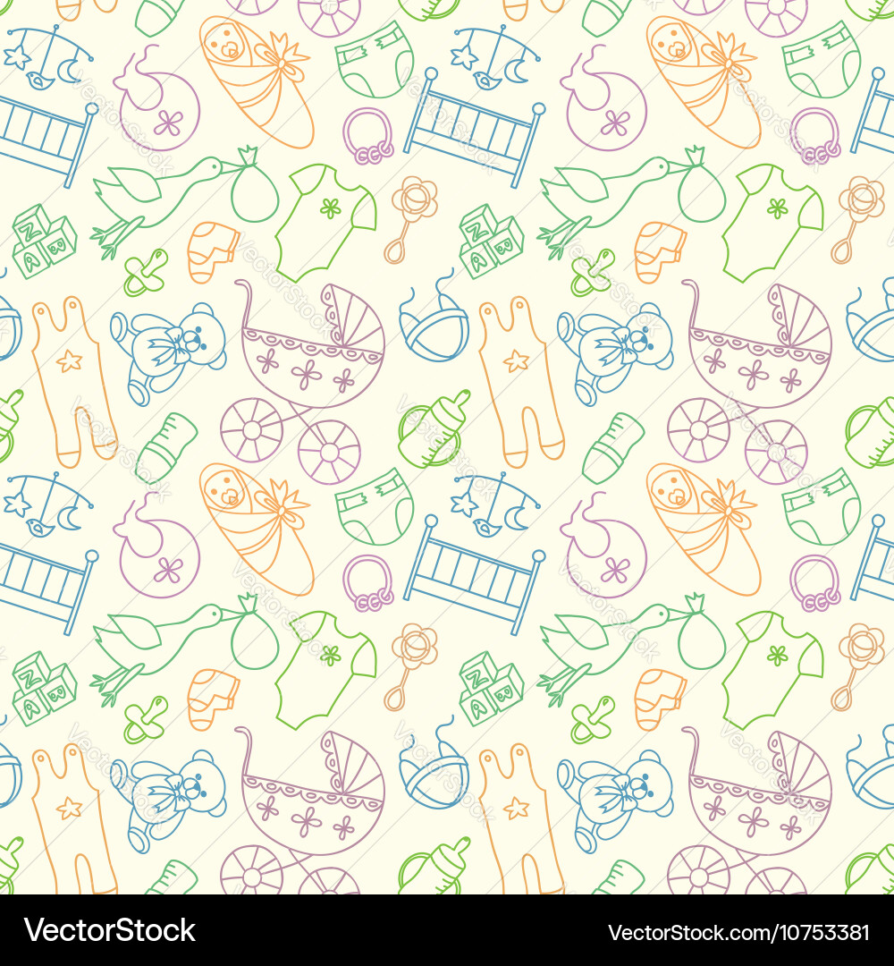 Seamless pattern with baelements newborn Vector Image