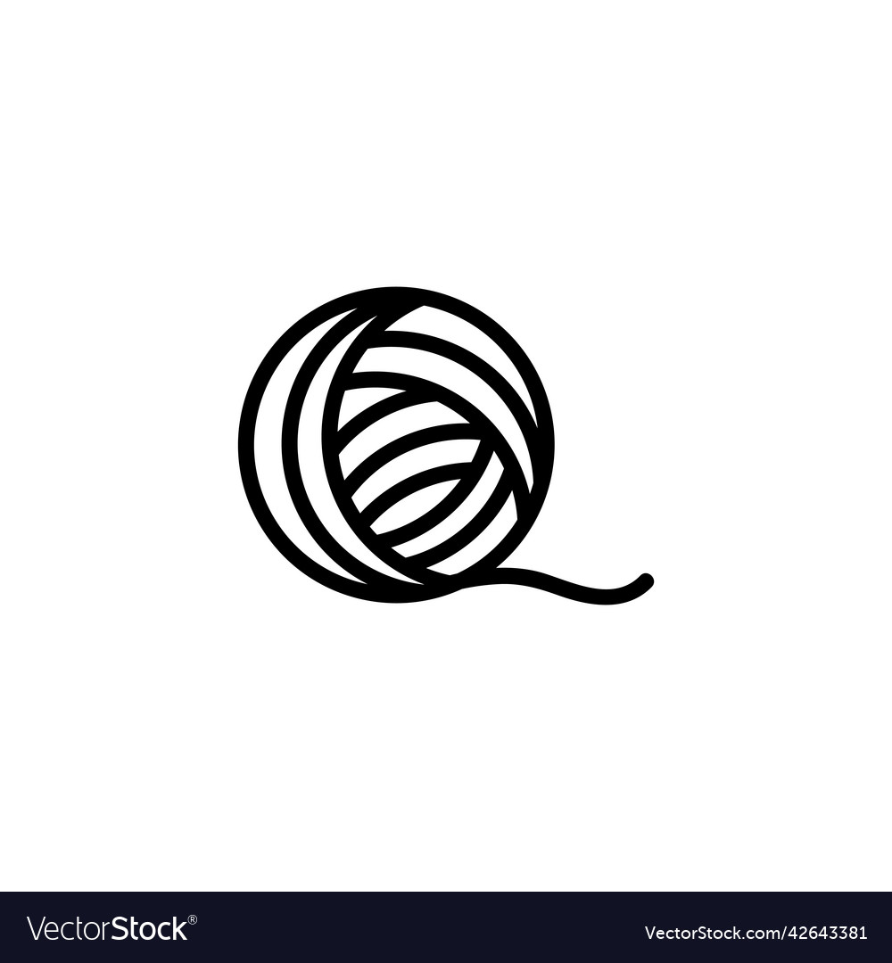 Yarn ball for knitting wool thread flat icon Vector Image