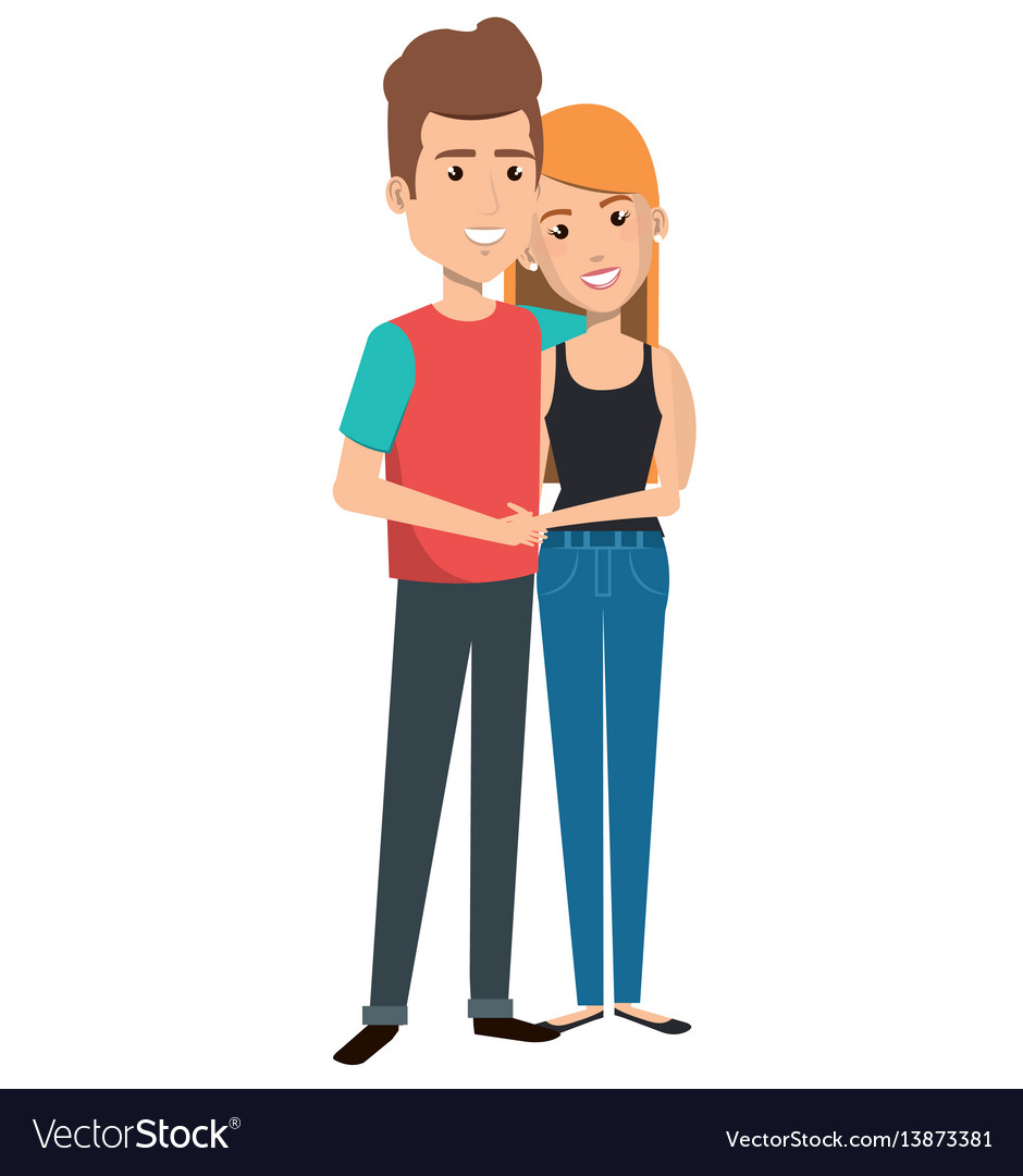 Young couple avatars characters Royalty Free Vector Image