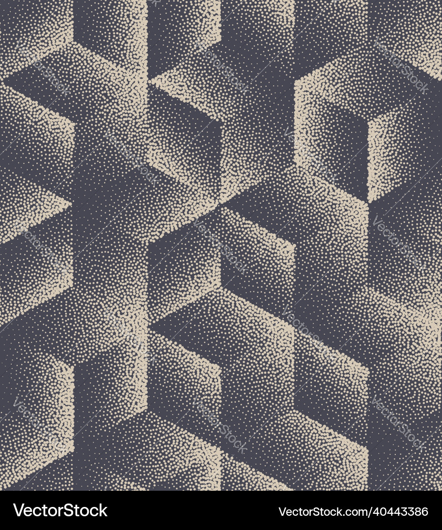3d cube stippled isometric seamless pattern Vector Image