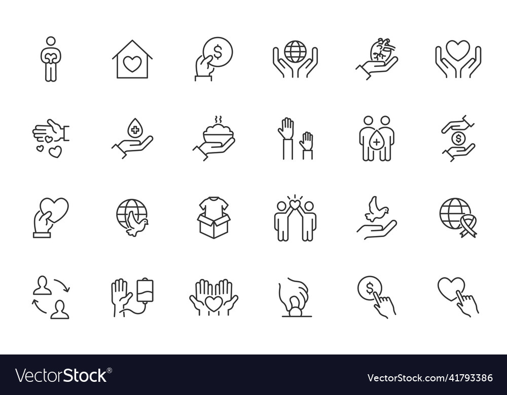 Donate charity hand care community heart Vector Image