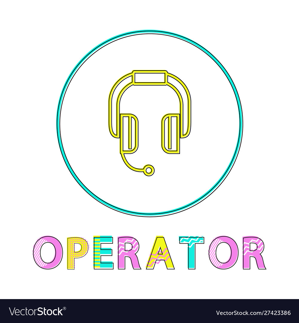 Kopfhörer-Operator-Symbol im linearen Stil