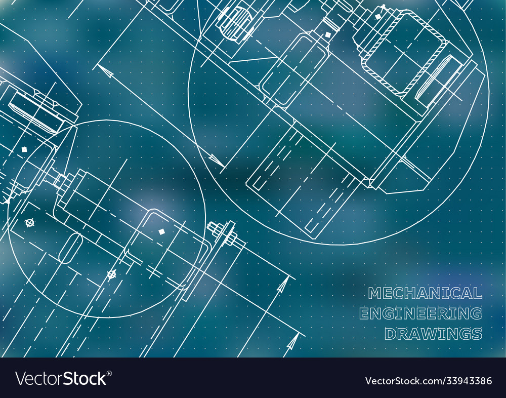 Mechanical engineering drawing blueprints Vector Image