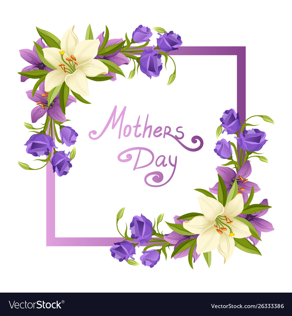 Mothers day elegant card template with beautiful Vector Image Within Mothers Day Card Templates