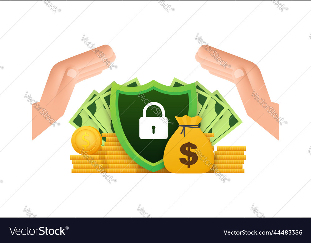 Protection money safety financial saving Vector Image