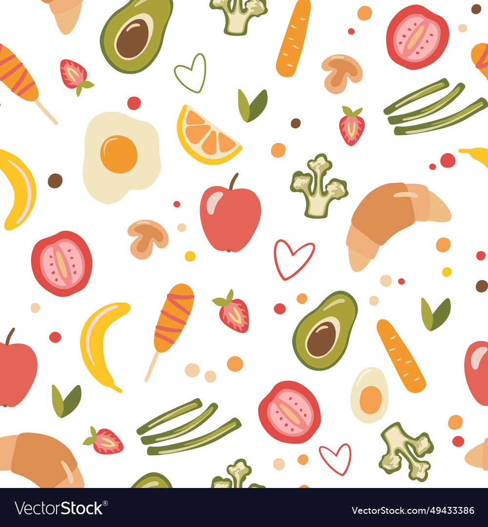 Seamless pattern with breakfast food