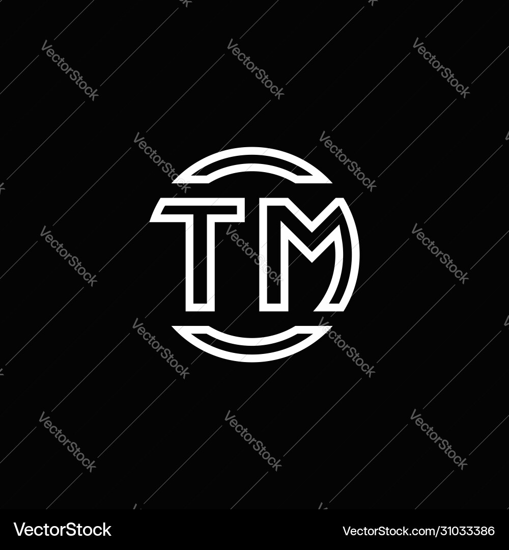 Tm logo monogram with negative space circle Vector Image
