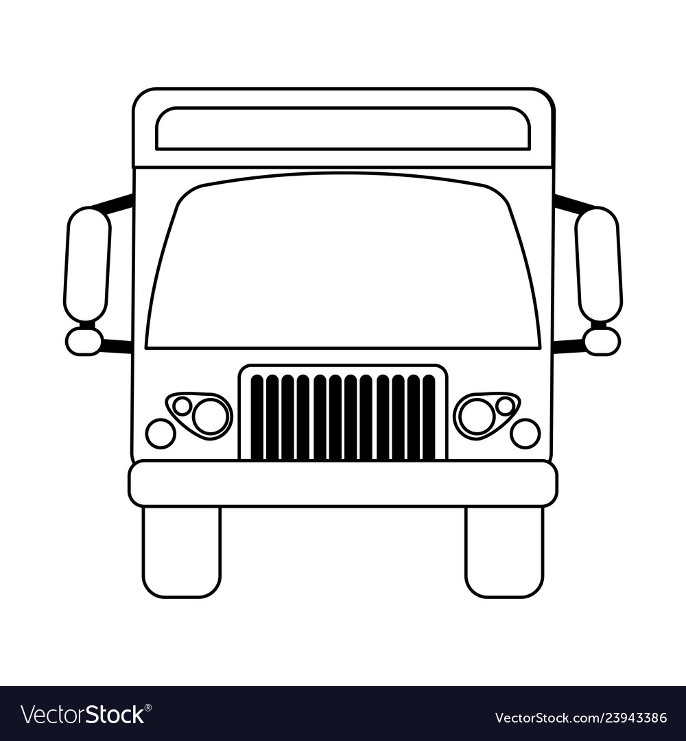 Truck Fahrzeug Frontansicht Symbol schwarz und weiß