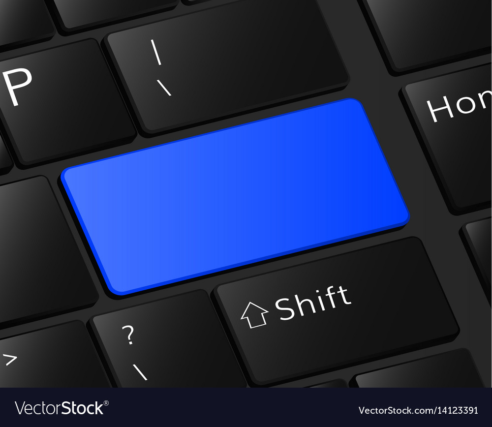 Blank On Keyboard Empty Blue Frame Vector Image