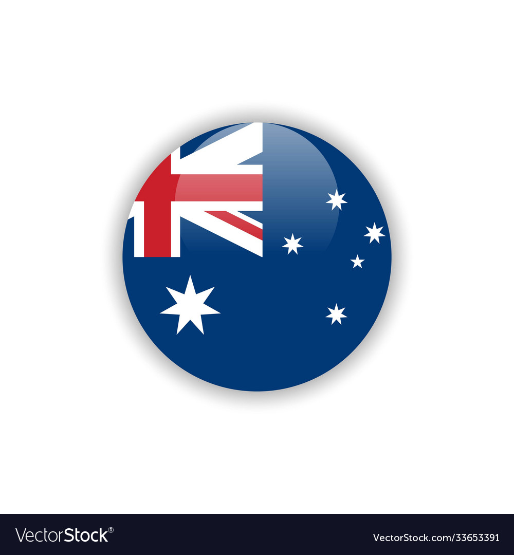 Button australia flag template design Royalty Free Vector