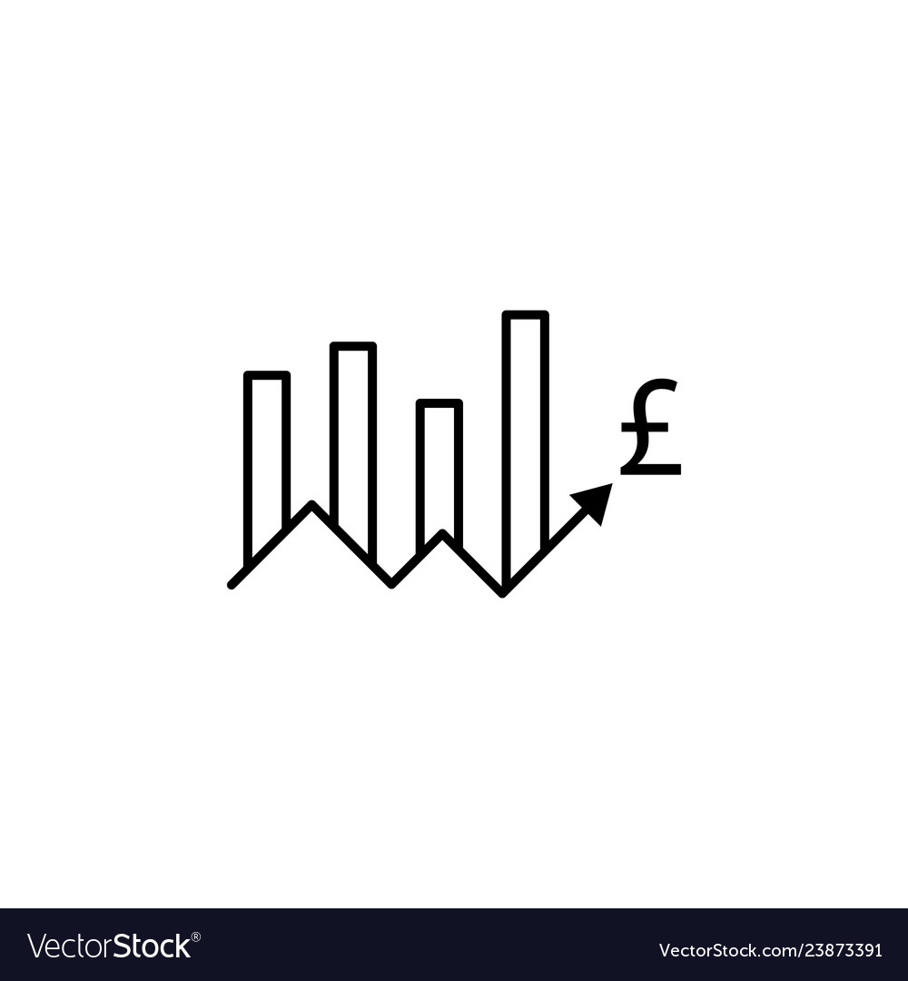 Chart up arrow pound icon element of finance