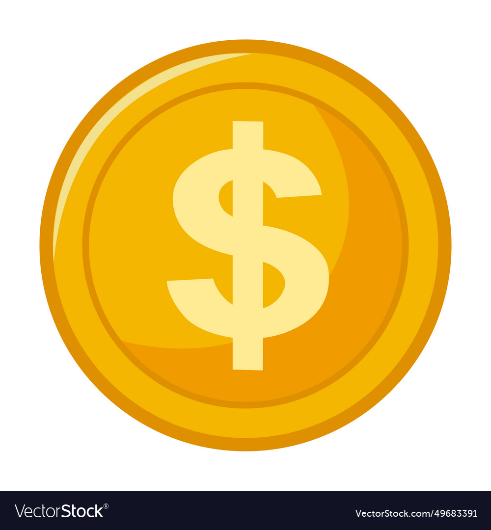 Coin with dollar sign money symbol currency Vector Image