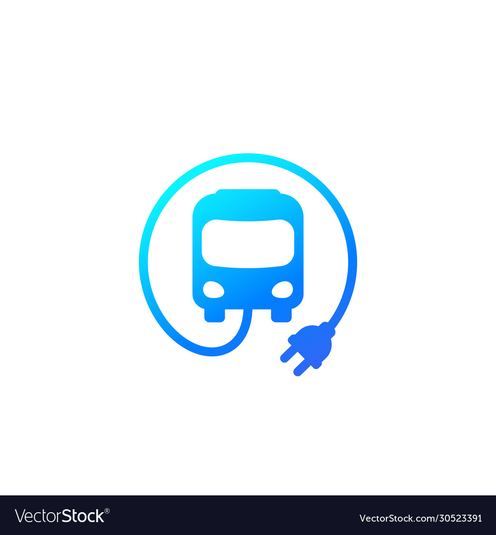 Electric bus with plug icon