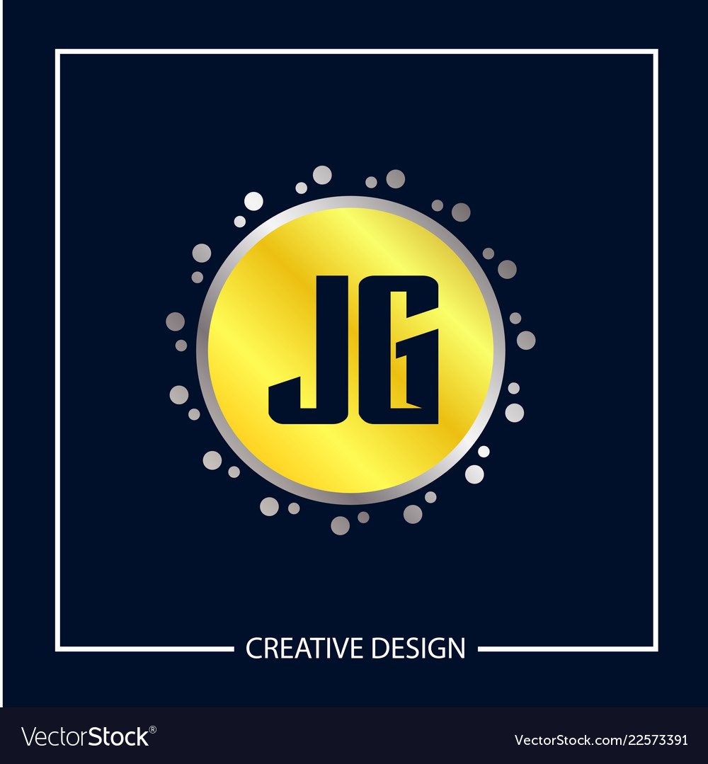 Initial letter jg logo template design Royalty Free Vector