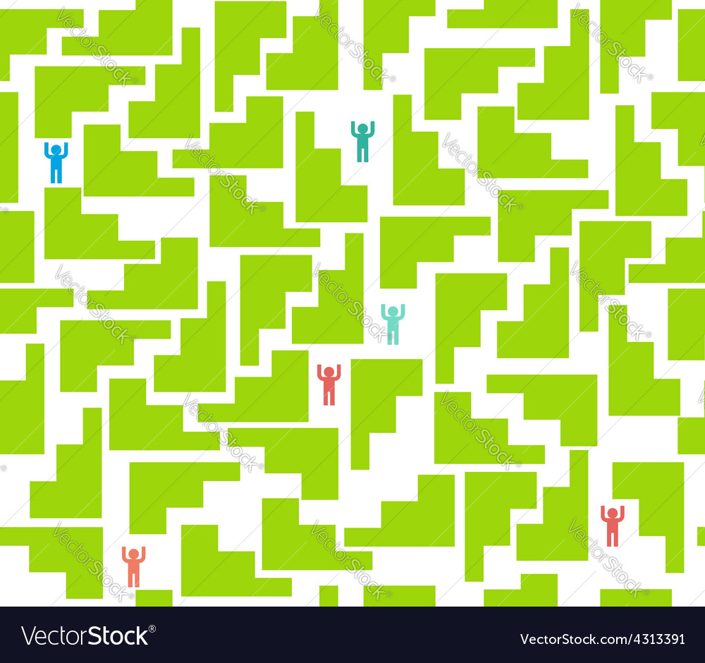 Seamless pattern maze for people