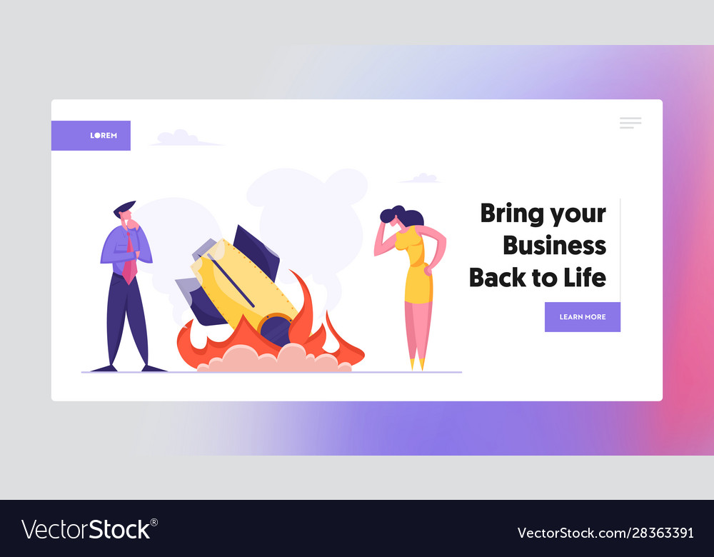 Startup crash business failure website landing