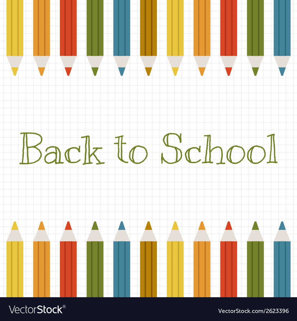 Back to school background with color pencils Vector Image