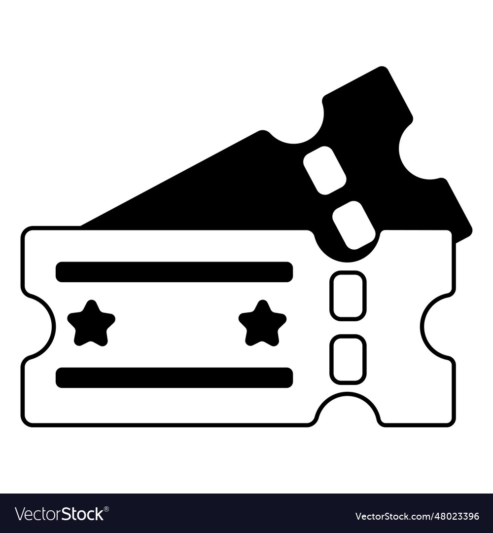 Classic movie tickets stroke icon Royalty Free Vector Image