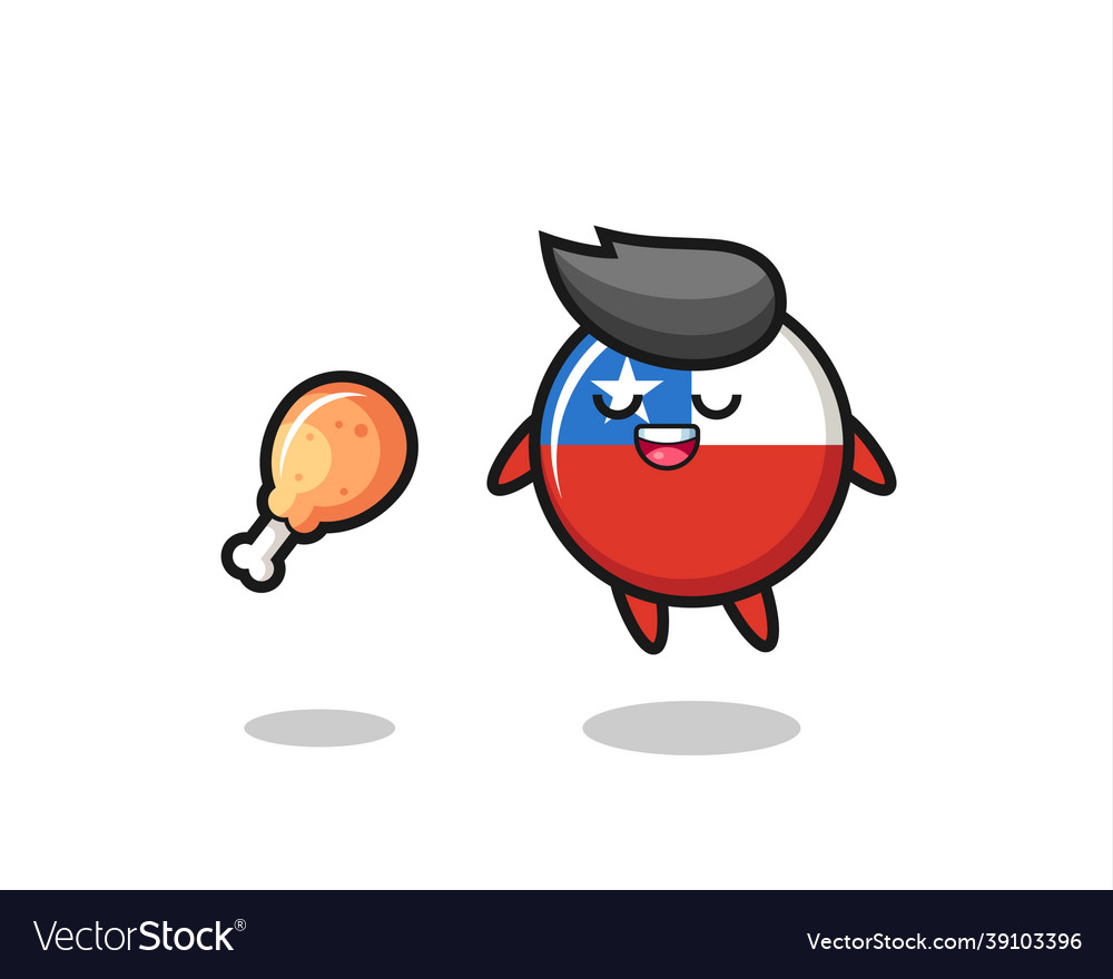 Cute chile flag badge floating and tempted Vector Image