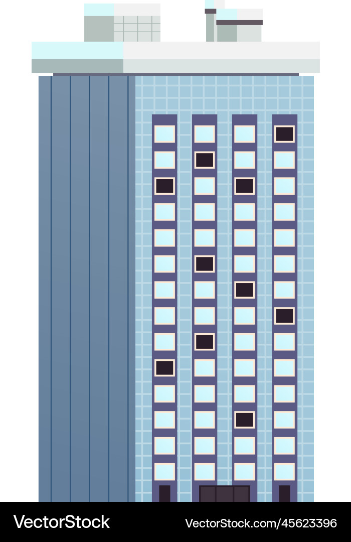 Flat winter building Royalty Free Vector Image