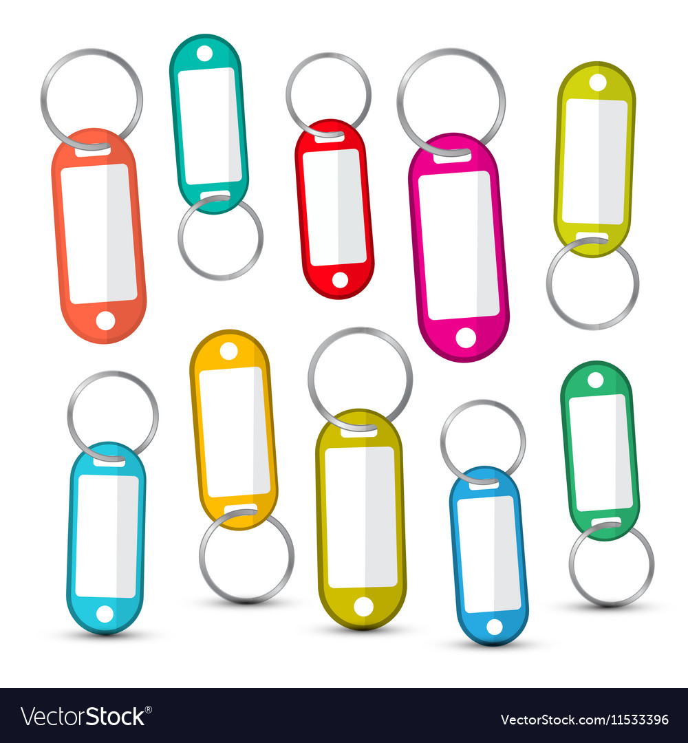 Key holder colorful empty holders set isolated