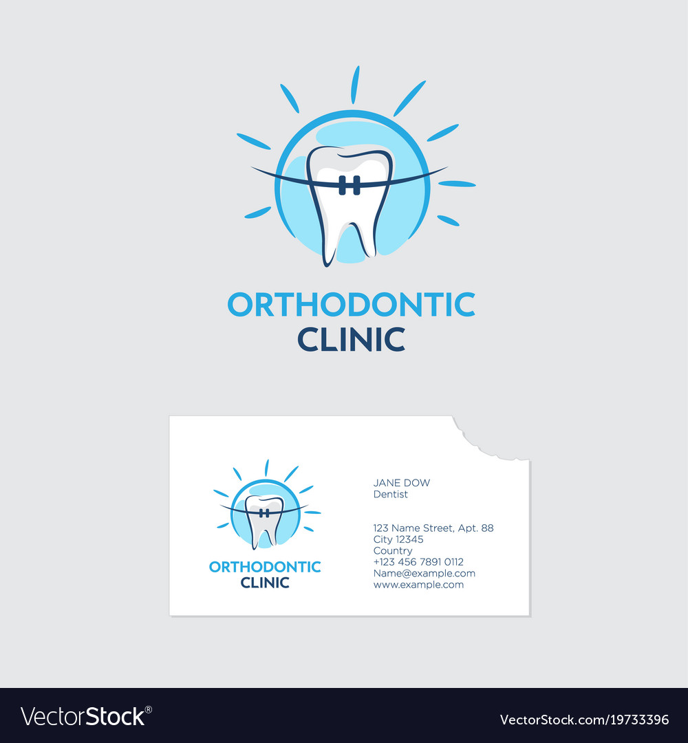 Orthodontist clinic logo Royalty Free Vector Image