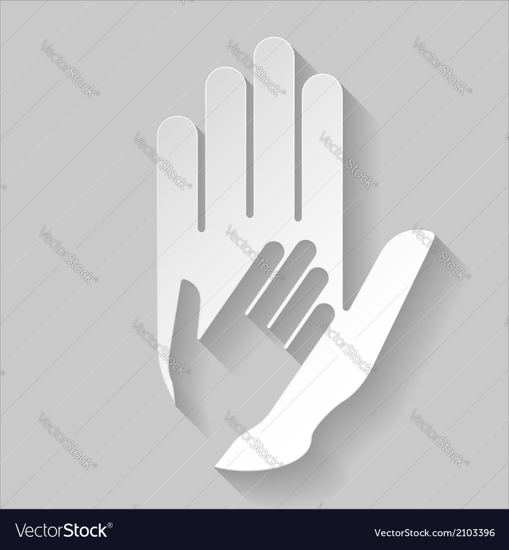 Paper helping hand Royalty Free Vector Image - VectorStock