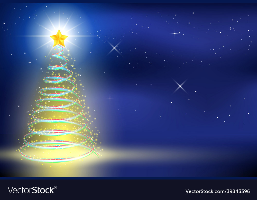 Realistic christmas tree with magical light Vector Image