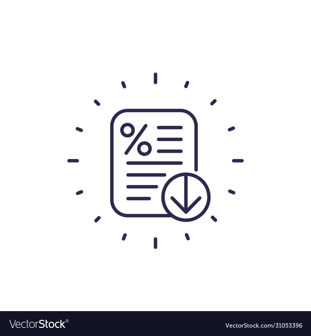 reduced-loan-rates-icon-line-royalty-free-vector-image