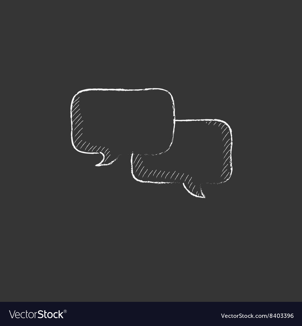 Speech squares drawn in chalk icon