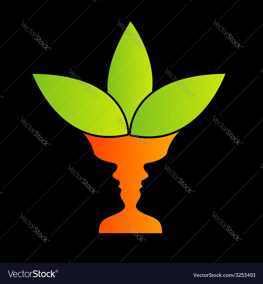 Abstract Flower Vase With Of Two Faces Royalty Free Vector