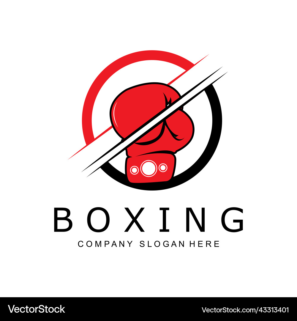 Boxing gloves logo design wrestling ring fighter Vector Image