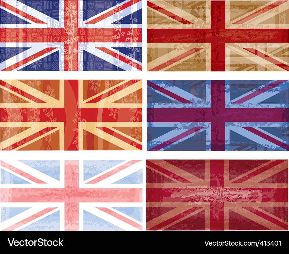 British flag grunge Royalty Free Vector Image - VectorStock