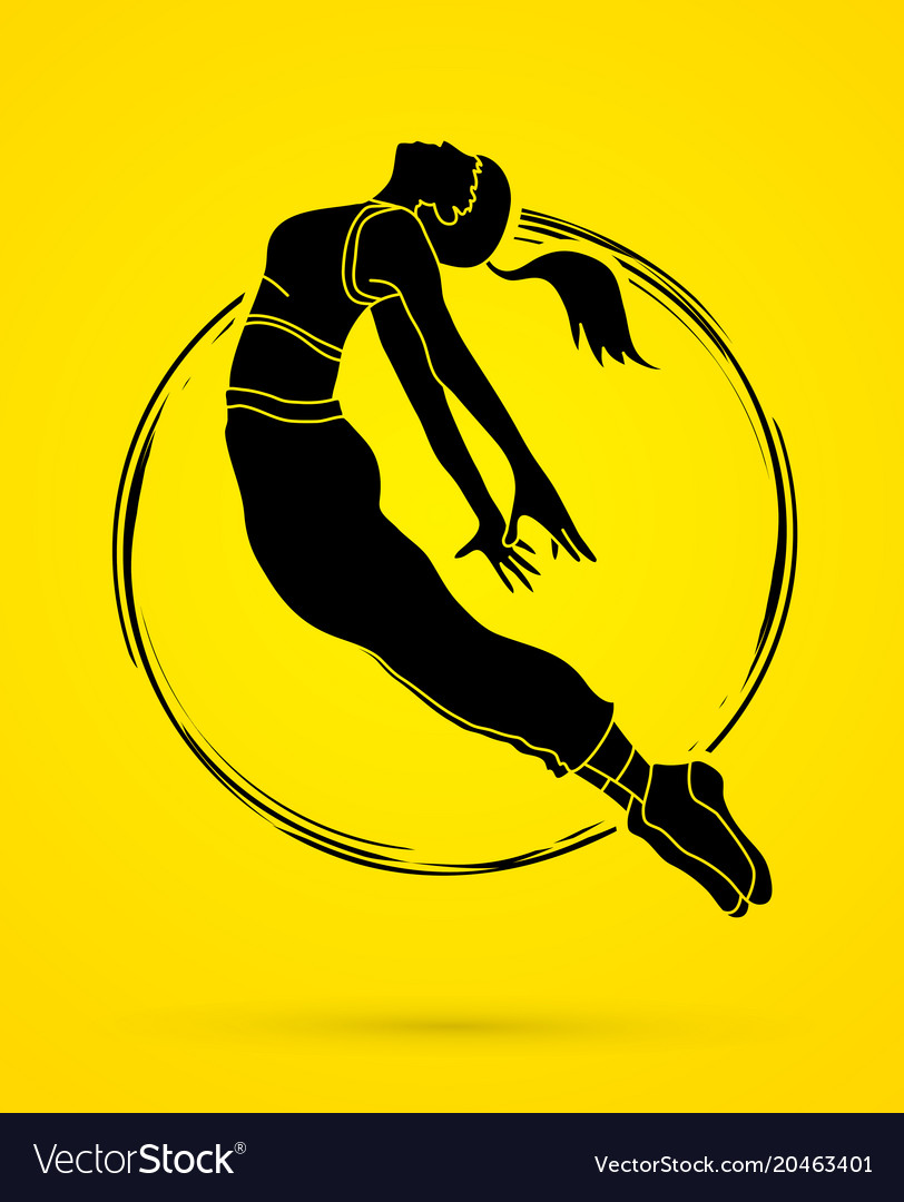 Dancing action dancer training graphic Royalty Free Vector