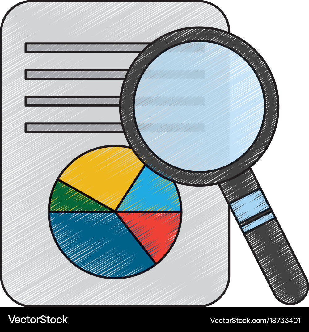 Pie graph chart on sheet icon image Royalty Free Vector