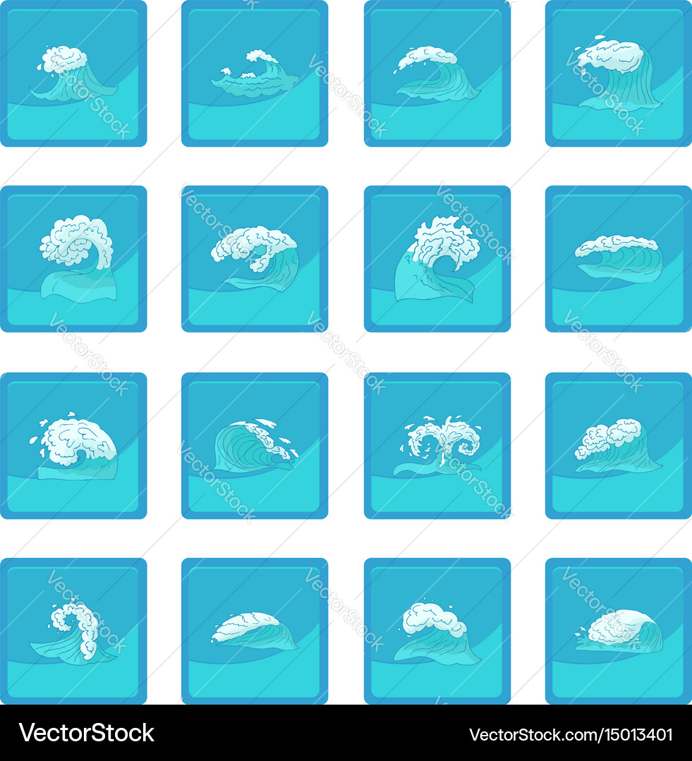 Water wave set Royalty Free Vector Image - VectorStock