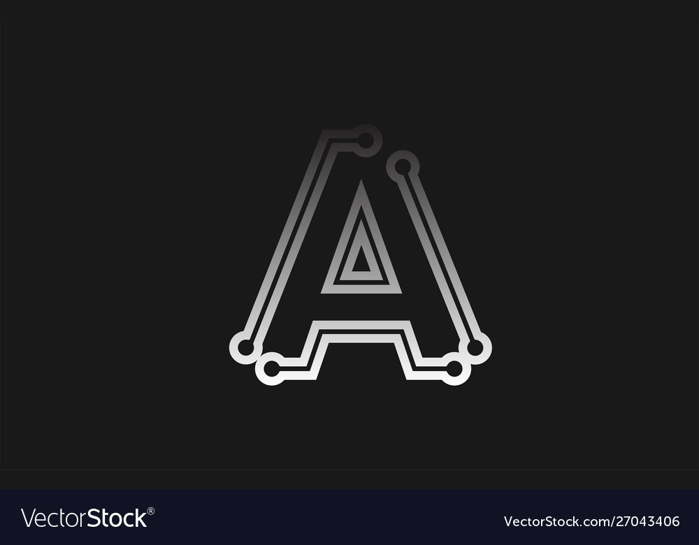 Black and white line alphabet letter Royalty Free Vector