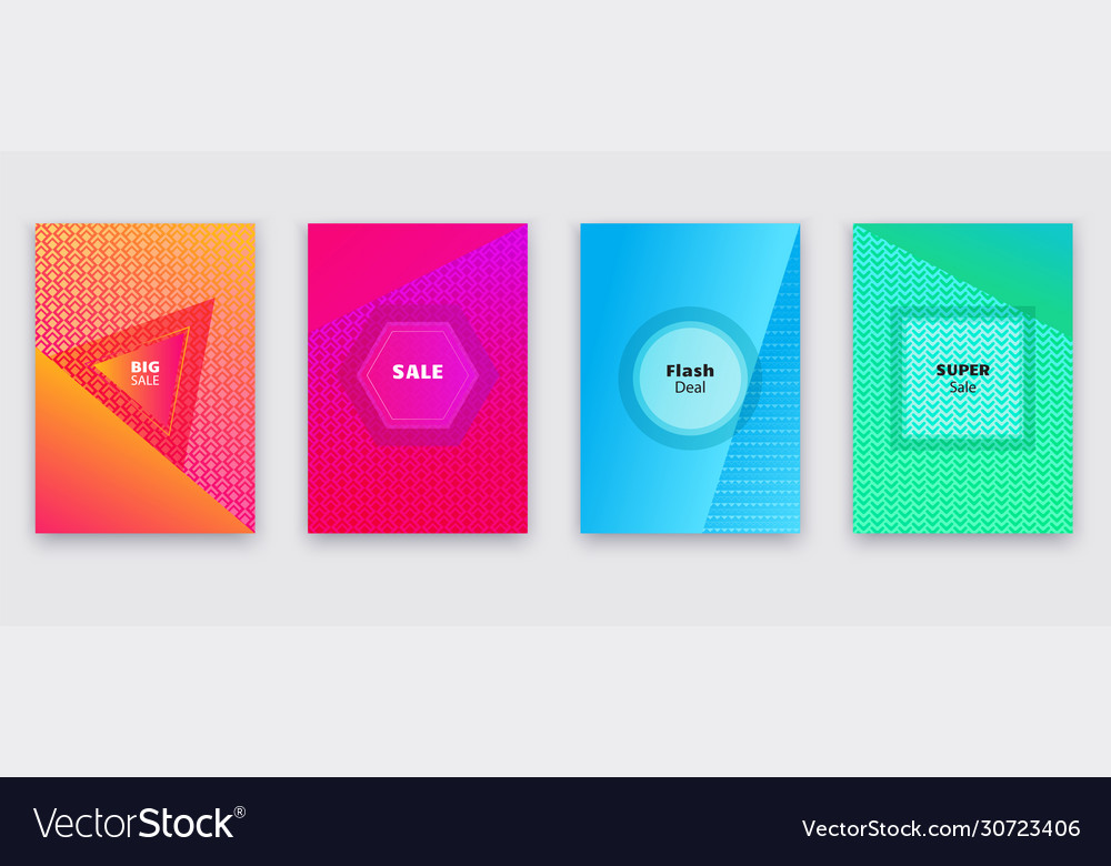 Business multicolored banners with geometry