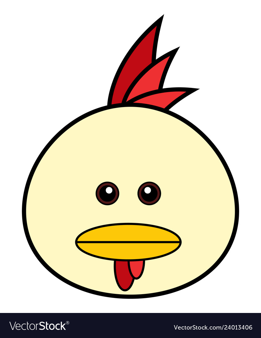 Cute chicken face animal faces Royalty Free Vector Image Cute chicken face animal faces Royalty Free Vector Image