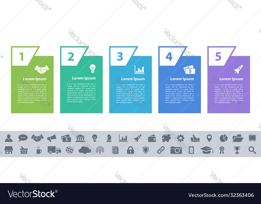 Infographic design business concept with 5 steps