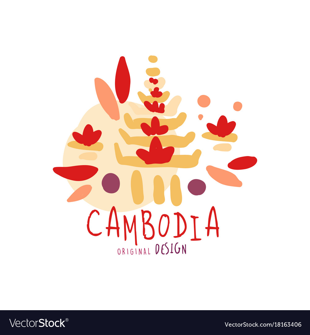 Travel to cambodia logo design Royalty Free Vector Image