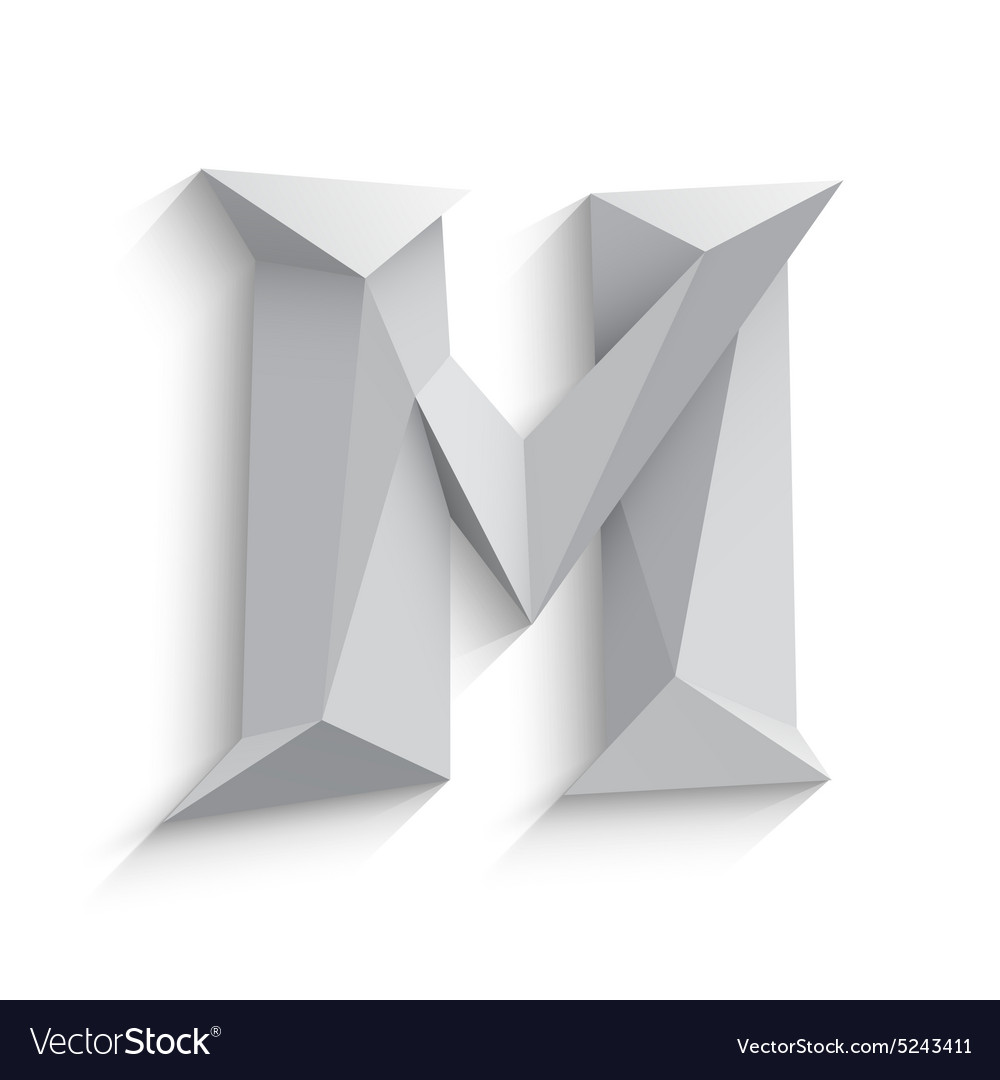 3d Letter M On White Royalty Free Vector Image