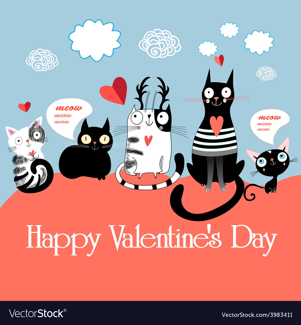 Cats in love Royalty Free Vector Image - VectorStock