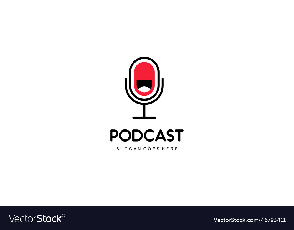 Creative podcast logo design Royalty Free Vector Image