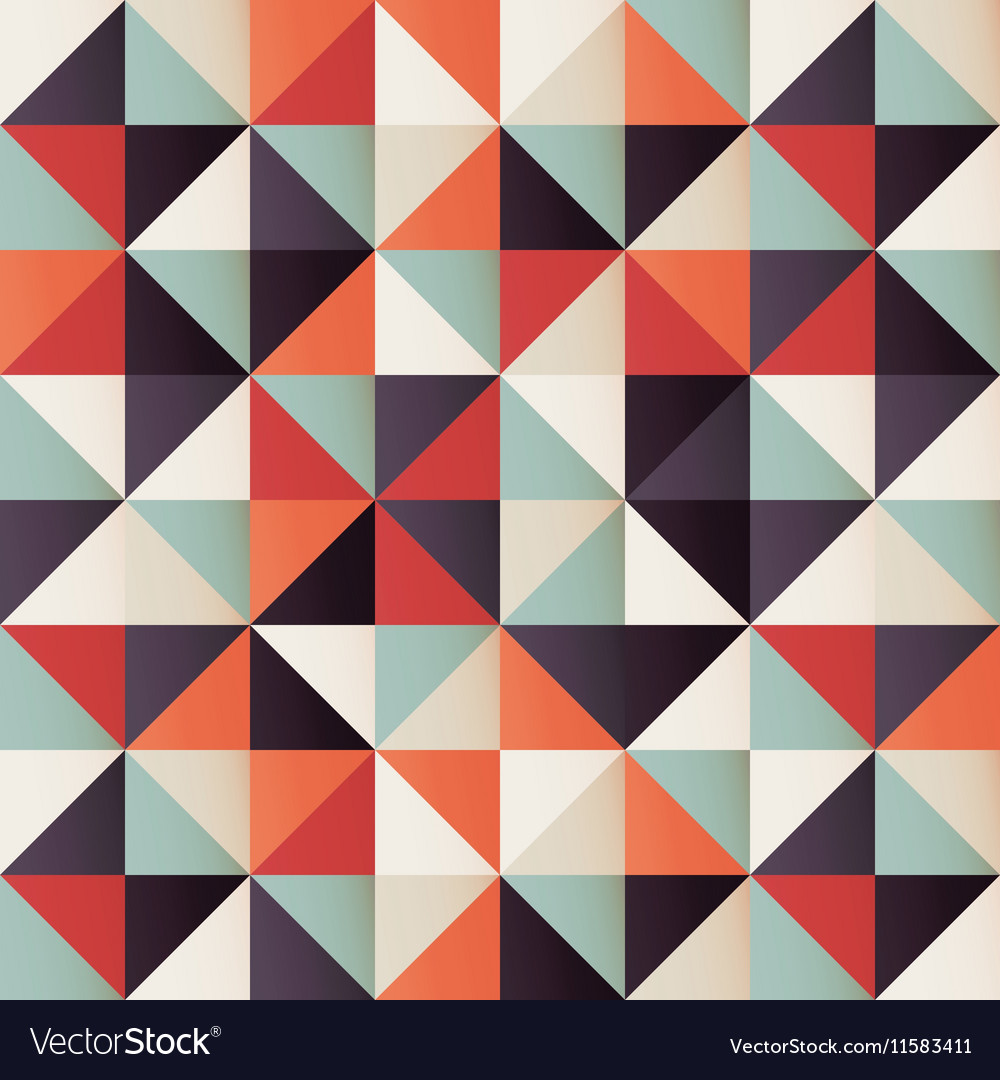 Geometric seamless pattern with colorful triangles