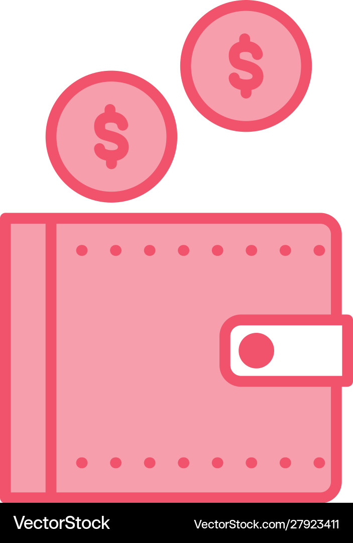 Money line and fill style Royalty Free Vector Image