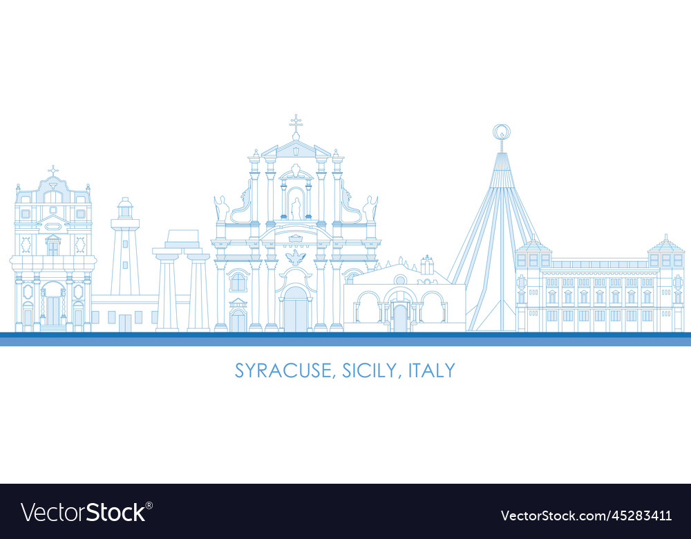 Outline skyline panorama of syracuse