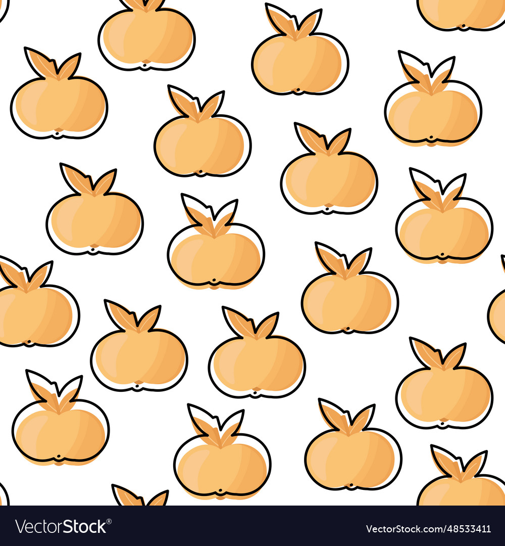 Retro 2000s style apples orange fruit seamless